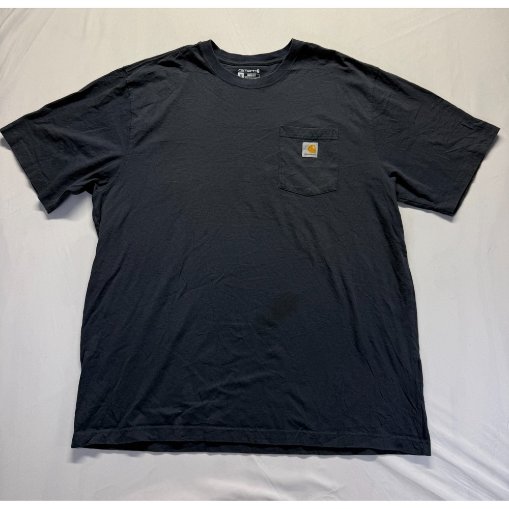 Carhartt Iconic K87 Work T Shirt Mens XL Blue Cotton Jersey Loose Fit Rugged